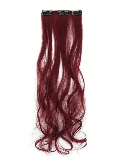 7 peças, onda grande, preto, 22 polegadas, médio, aplique de cabelo sintético com clipe