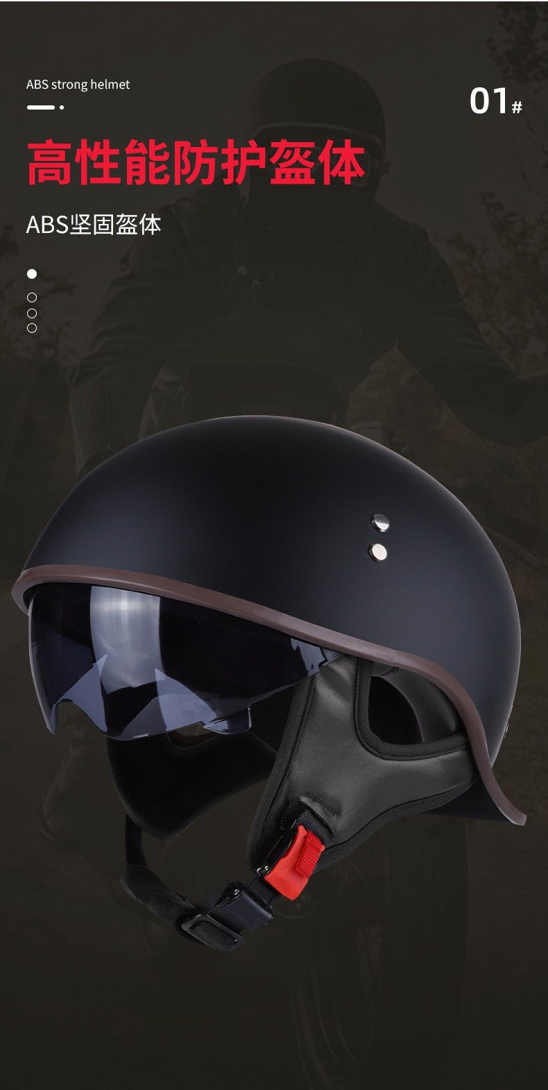 V Half-helmet for Harley Motorcycle Cocked Helmet Retro Helmet Lightweight Four Seasons Unisex Helmet Motorcycle Accessories