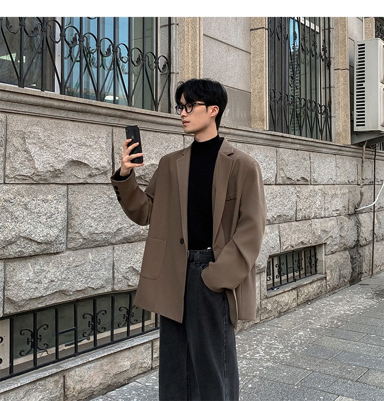 2024 Spring Summer Men Formal Blazers Men Korean Fashion Loose Casual Dress Jacket Men Harajuku Social Suit Jacket Clothing