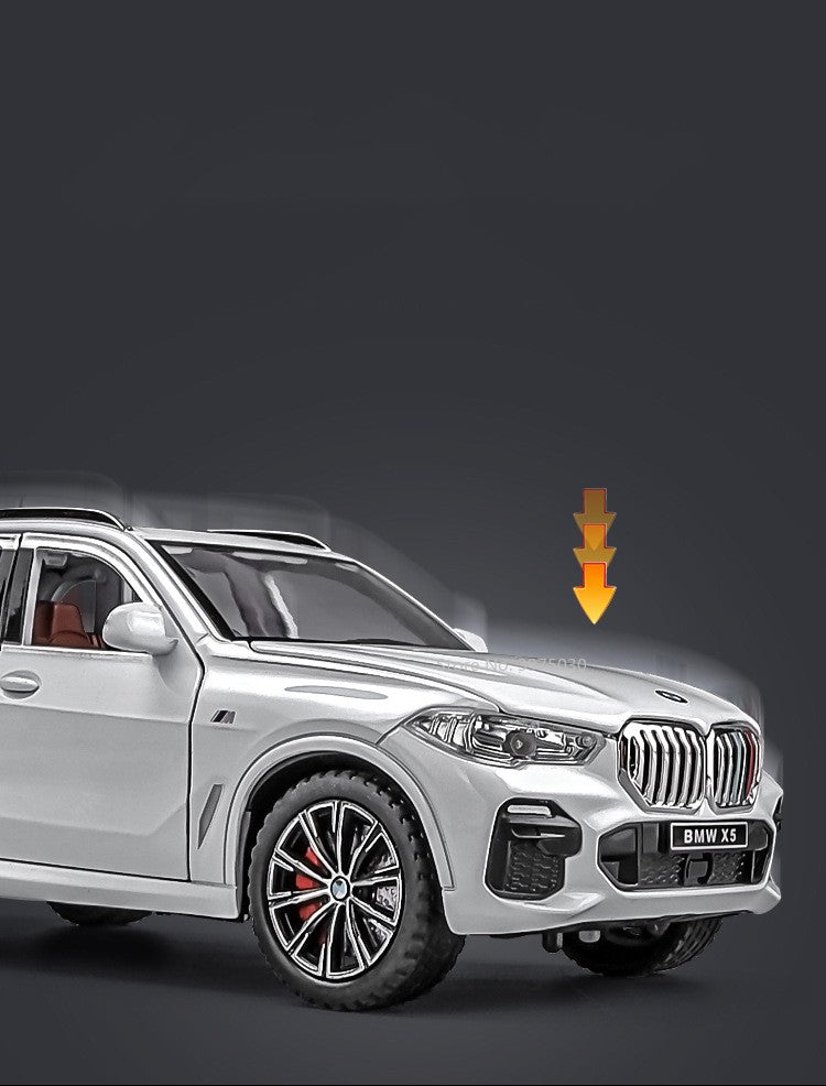1:24 BMW X5 Modelos Carros em Miniatura SUV 6 Portas Abertas Veículos Pneus de Borracha com Luz de Som Carro Brinquedos Educacionais Infantis