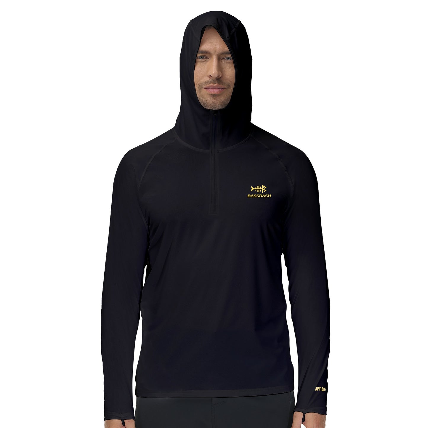 Camisa de Pesca Masculina BASSDASH com Zíper 1/4 UPF 50+ Secagem Rápida Manga Longa Proteção Solar FS24M