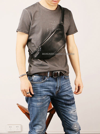 Fashion Genuine Leather waist bag for men fanny pack Leather belt bag waist pack bum bag money belt waist pouch molle pochete