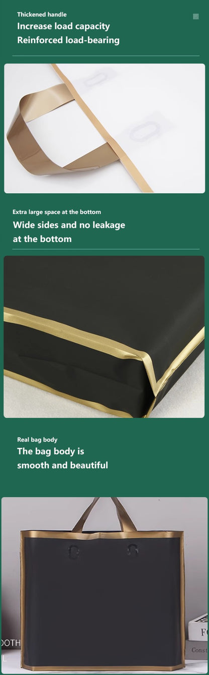 50pcs Customized Logo Tote Bags Gold Edge Colorful Party Favor Bags Clothing Packaging Shopping Bags Printed Logo