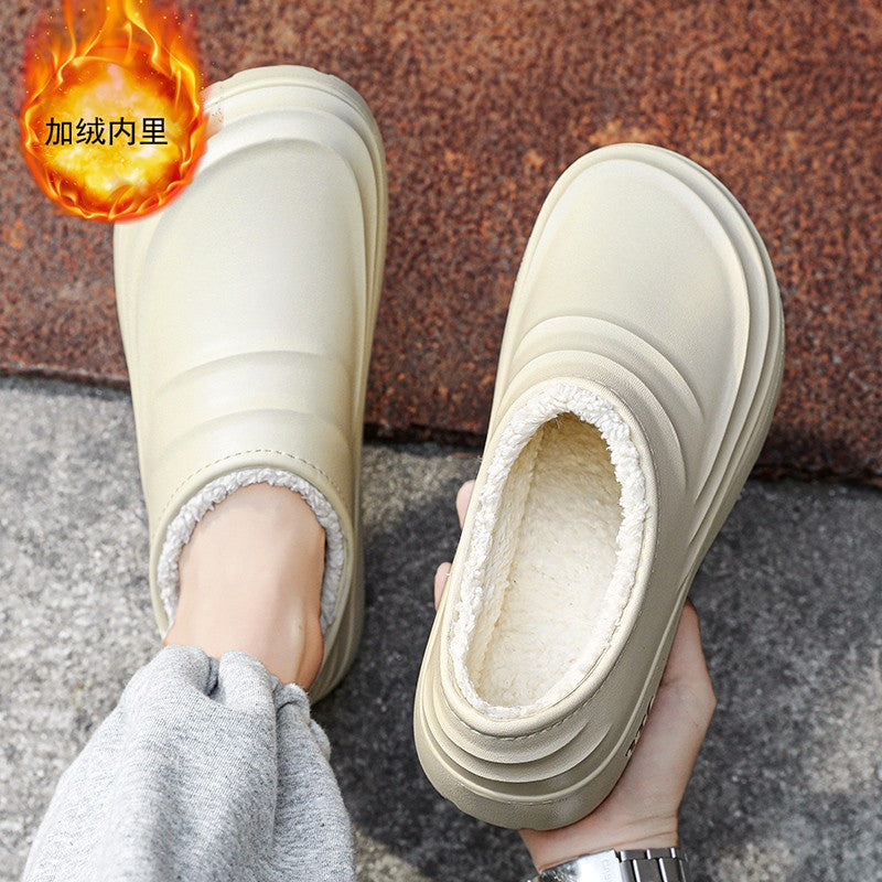 Winter Plush Supper Warm Chef Shoes for Men Women Very Soft Rubber Sandals Clogs Garden Shoes Without Holes Kitchen Work