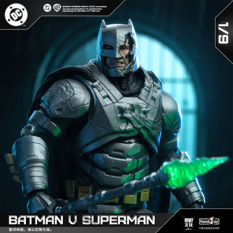 Novo conjunto de figuras Fondjoy BVS, Boneco de Ação Batman Blindado, Superman com Armadura Danificada 1/9 Batman V Superman: A Origem da Justiça DC Toys