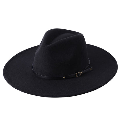 Wool Warm Wide Brim Fedora Hats Women Solid Color Top Jazz Felt Hat For Men Panama Gamble Yellow Hats