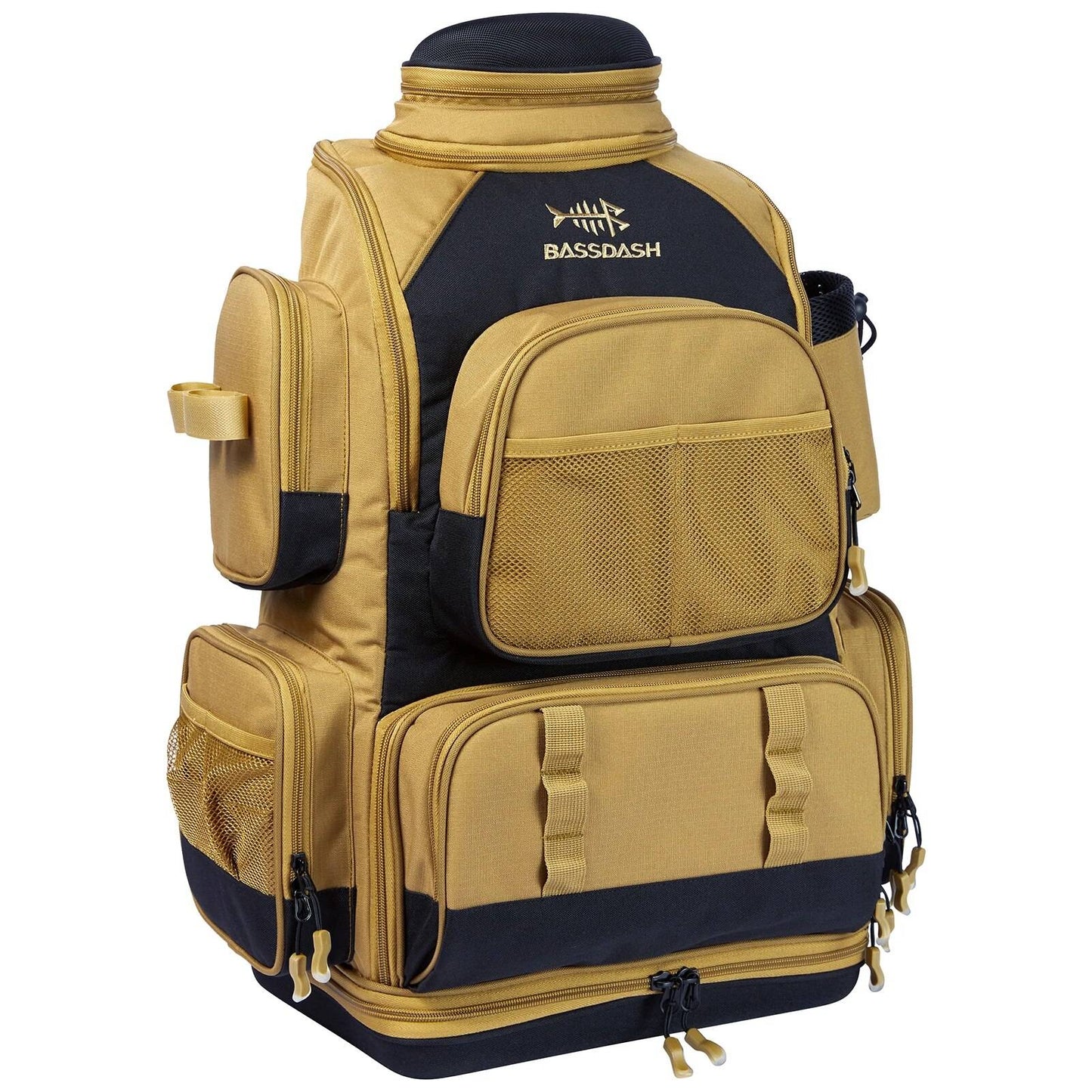 Mochila de Pesca Multifuncional Bassdash Leve Tática com Caixa de Iscas Flexível e Capa de Chuva Protetora