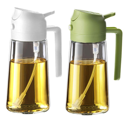 2 in 1 Pour Spray Sprayer Bottle for Kitchen Oil Sprayer Cooking 17oz/500ml Plastics Bottle Food-grade Oil Mister for Air Fryer