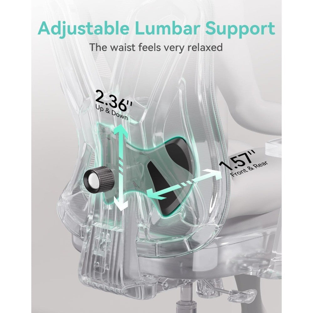 p5 ergonomic office chair, desk chair with adjustable lumbar support and height, comfortable mesh computer chair with footrest