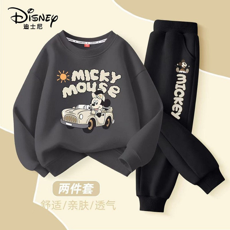 Autumn Baby Girl Boy Clothes Set Children Disney Mickey Printing Sweatshirt Top and Pants Bottom 2 Pcs Suit Cotton Tracksuit