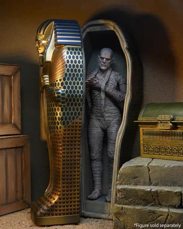 NECA Monsters Figure The Mummy Casket Coffin Pyramid Action Figure Universal Monsters Model Toy Christmas Halloween Gift Doll