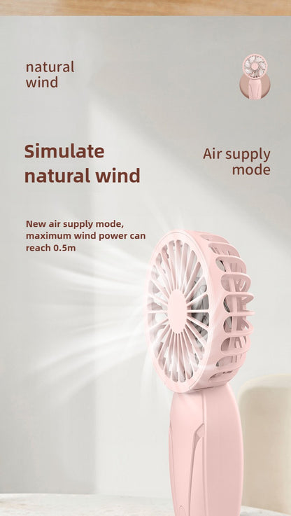 Portable Handheld Small Fan ABS Lightweight Cute Appearance USB Rechargeable Mini Fan for On Go Cooling Portable Mini Pocket Fan
