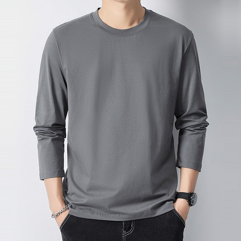 Long Sleeves T-Shirts Men 100% Cotton Tee Tops Male Autumn Basic Plain Color Tshirts Women Normal Fit Size M-5XL Under Wear Man