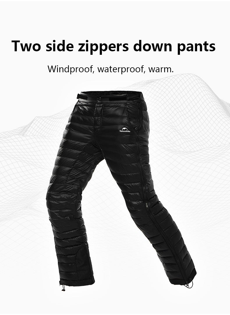 Naturehike 90% Duck Down Pants 700FP Yushang Double Side Zipper Warm Insulation Pant Waterproof Windproof Winter Outdoor Trouser