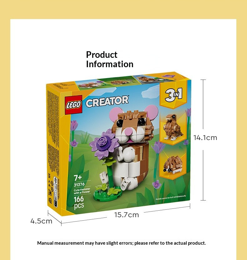 Série Lego Bloco Criativo Multifuncional 31376 Hamster Fofo Quebra-Cabeça de Blocos de Montar para Meninos e Meninas Presente de Brinquedo
