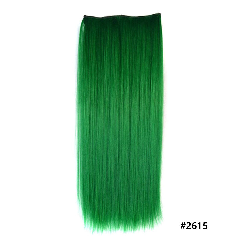 Extensões de cabelo sintéticas com clipe, longas e lisas, com 5 clipes em uma única peça, extensões de cabelo multicoloridas LIHUI