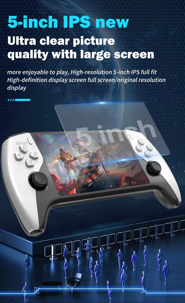 SF3500 Handheld Game Console, 5-Inch IPS Large Screen Portable Game Console, Built-in 20000+ Games, Supports FHD Output