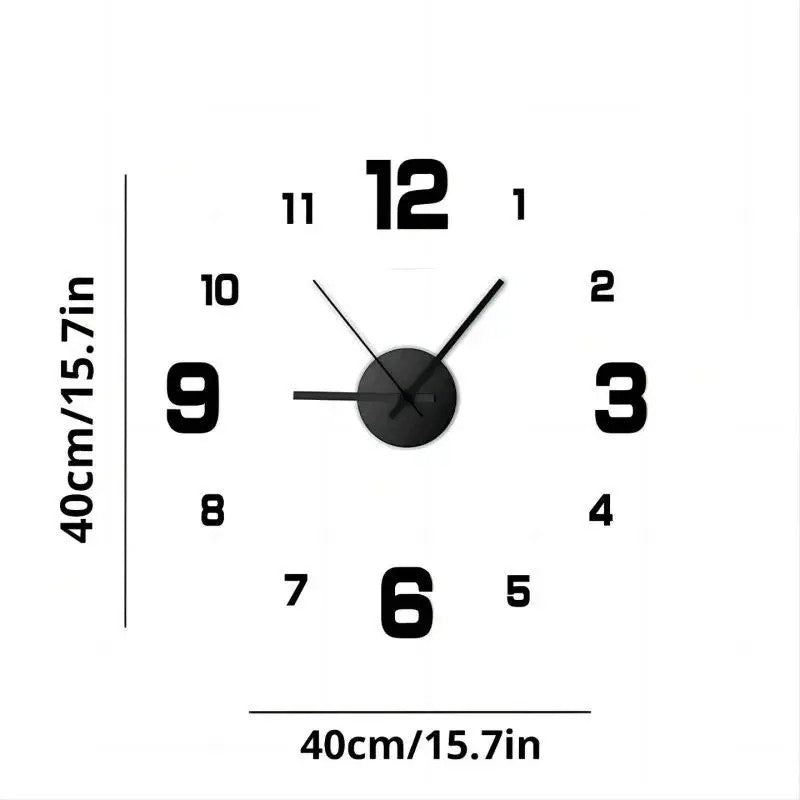 2025 3D Creative Frameless Wall Hanging Clock DIY Wall Stickers Home Mute Digital Clock Living Room Office Wall Decoration