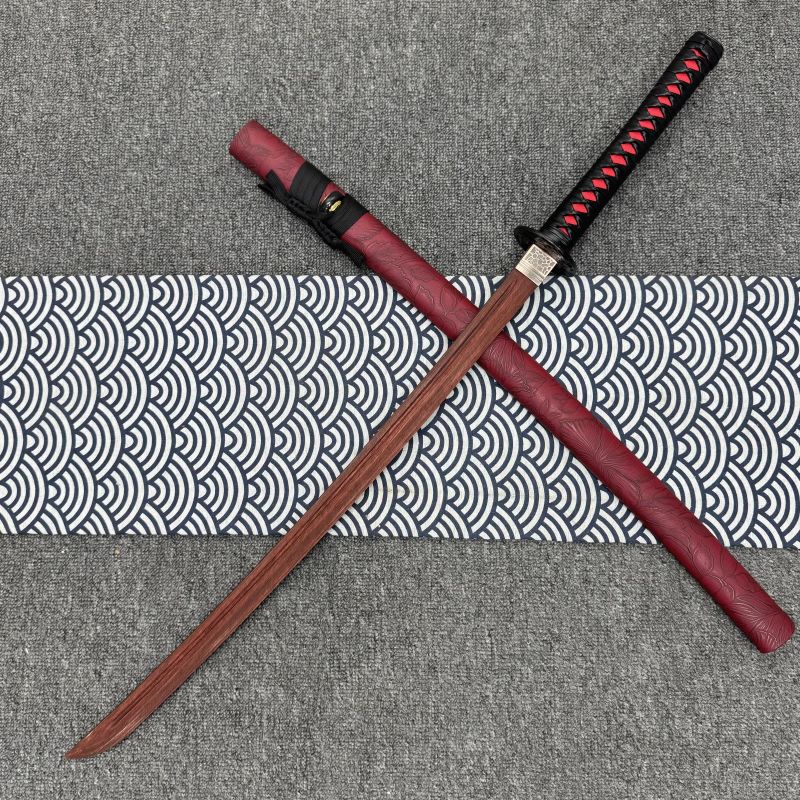 Quality Rosewood Blade Japanese Samurai Katana Sword Wooden Saya Fit Exercise Training Cosplay Props Unsharp