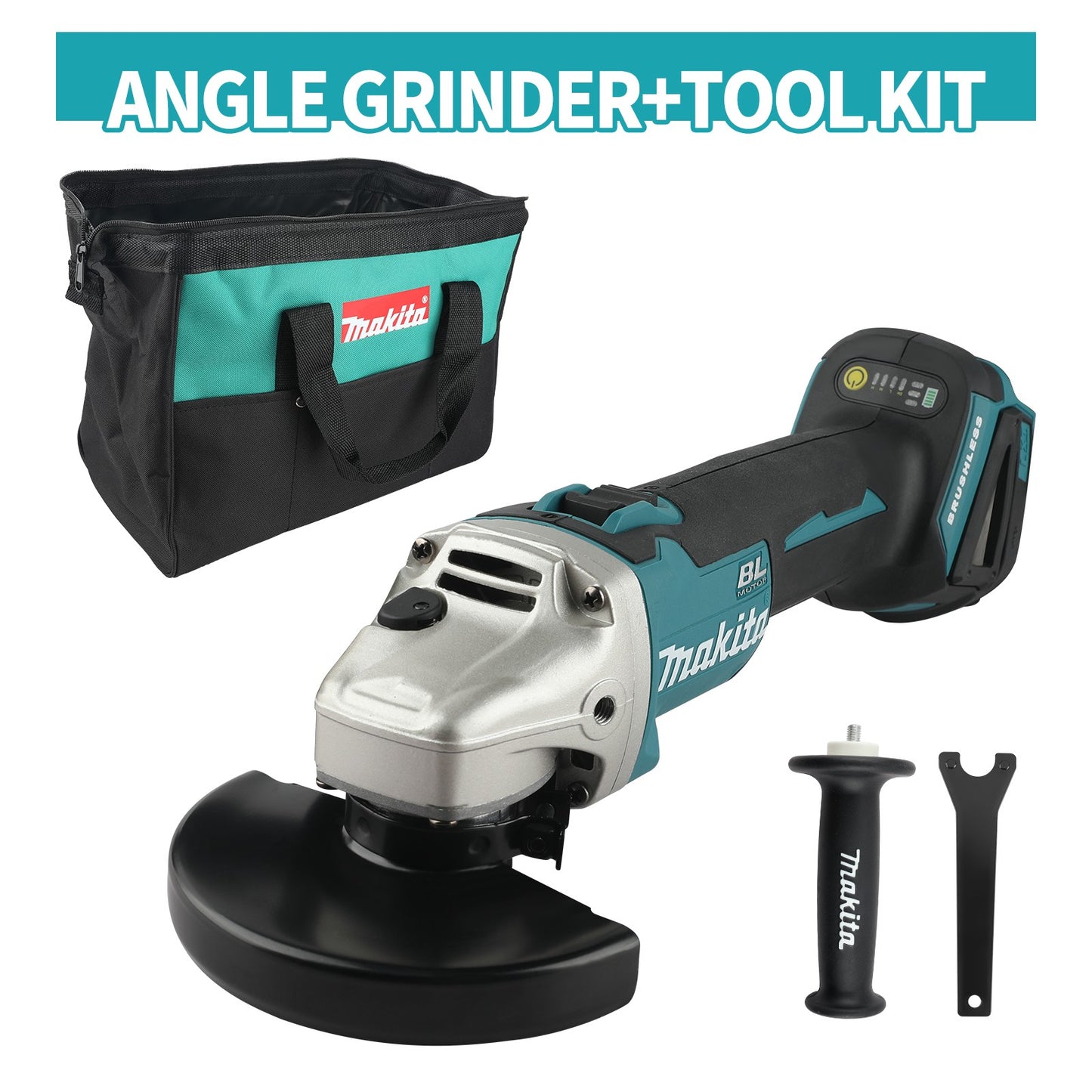 Lixadeira Angular a Bateria Makita DGA506 18V 125mm, Máquina de Polimento Elétrica, Esmerilhadeira e Cortadora de Metal sem Escova