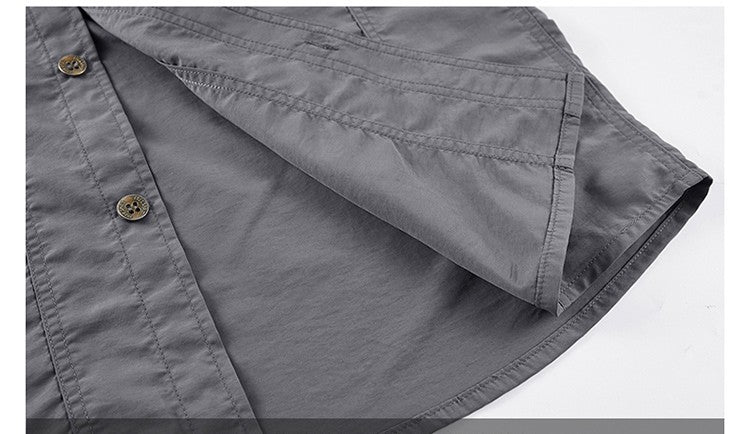 [USA Size] 100% Nylon For 2025 Summer Fashion Tops Blouses Mens Short Sleeves Oversize 5XL Cargo Military Shirts Casual Clothes