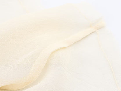 ZEAINS Beige French V-neck lace ruffle court style chiffon long sleeved shirt top for women in autumn