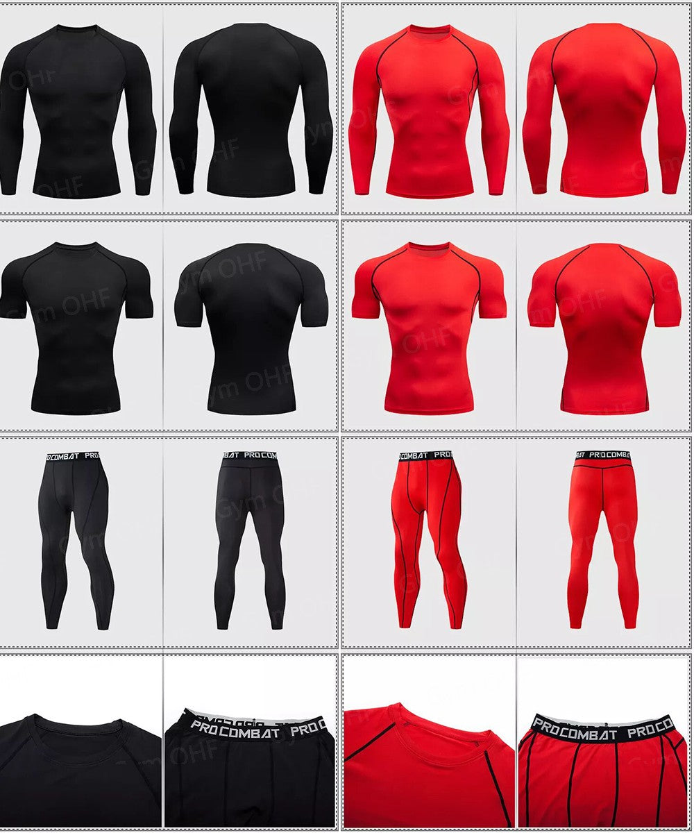 Thermal Man Underwear Set Spi/Der Compression T Shirt Leggings Yoga Sets Fitness