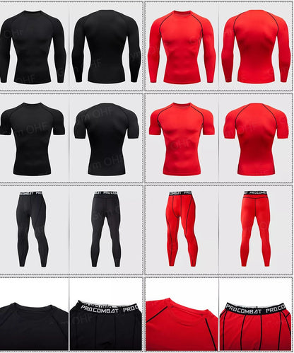 Thermal Man Underwear Set Spi/Der Compression T Shirt Leggings Yoga Sets Fitness