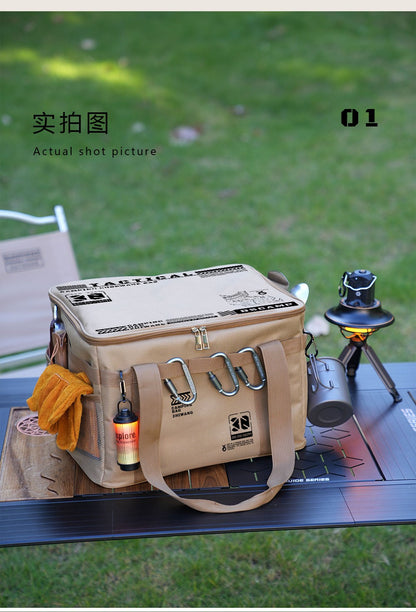 30-42L Tactical Camping Storage Bag Insulated Folding Box Waterproof Picnic Tableware Field Equipment Outdoor Gear Organizer