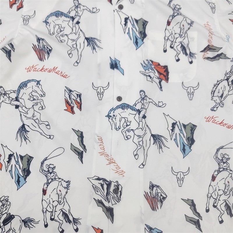 Latest Trend WACKO MARIA 25SS Vintage Denim Rope Crop Casual Hawaii Beach Holiday Mens Womens Casual Short Sleeve Shirt Tops