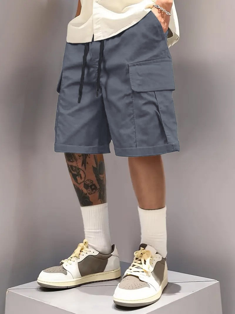 Summer Men's Cargo Shorts, Casual, Versatile and Fashionable, Three Colors Available, Multi-Pocket Design, Suitable for Casual Outings