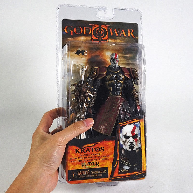 Boneco Kratos God of War 2 II NECA 7" com Armadura de Ares, Lâminas, PVC, Brinquedo, Presente de Natal, Varejo Quente