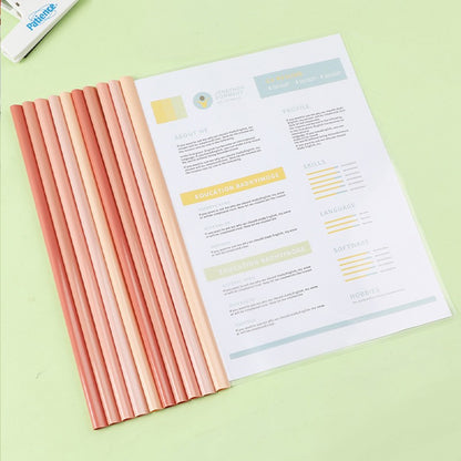 10pcs Transparent File Document Thicken Draw Rod A4 Folder Test Paper Storage Bag Clip Office Folder Organizer Office Supplies