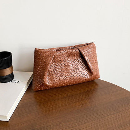 Large Capacity Shoulder Bag New Fashion Popular Woven Commuter Simple Clutch Bags Retro Evening Phone Pocket