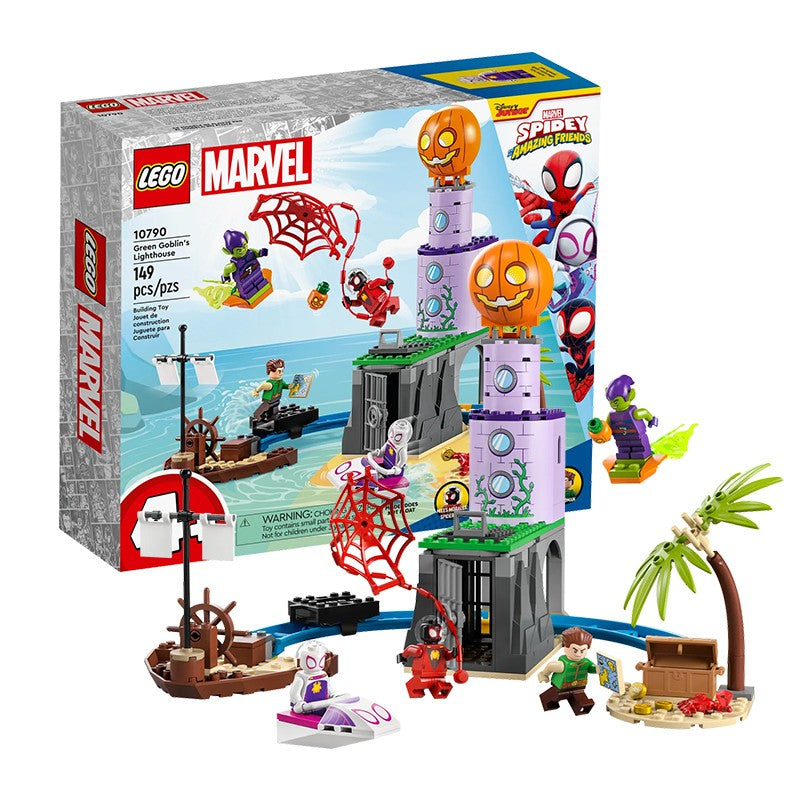 LEGO 10790 Spider Man Squad Battle Green Devil Lighthouse Children's Puzzle Building Blocks Toy