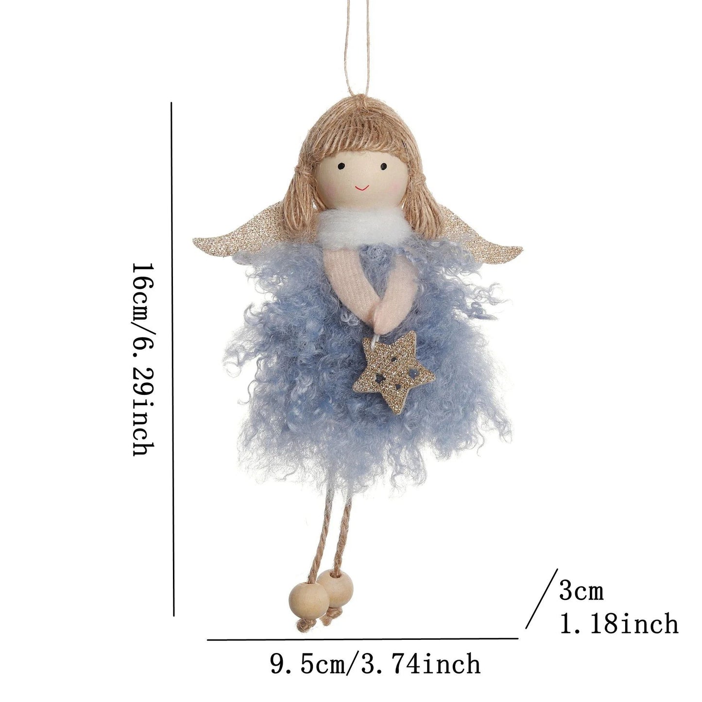 Christmas plush antlers angel girl pendant Christmas tree pendant creative doll pendant gift