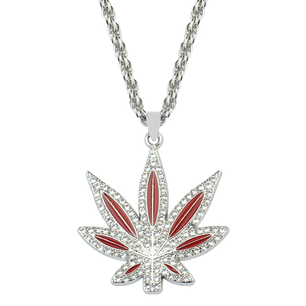 Colar Amuleto Erva Daninha da Moda para Mulheres Homens Colar Folha de Bordo Hip Hop Correntes Pingente Joias Presente Atacado Collares