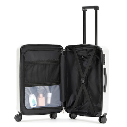 Mala de Viagem de Bordo com Abertura Frontal 20 Polegadas, Rodas Giratórias, para Homens e Mulheres, com Fechadura TSA, Carregamento USB
