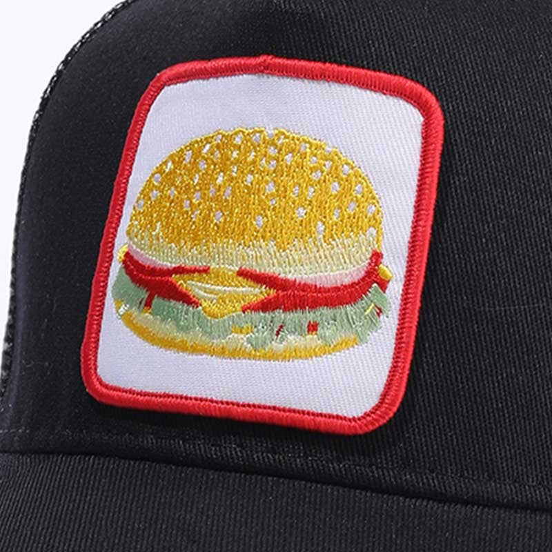 Trucker Caps Men Women Baseball Cap With Cartoon Hamburg Embroidery Patch Snapback Drake Bones Cotton Casual Mesh Dad Sun Hats