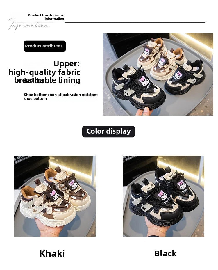 Girl Kuromi Sports Shoes Breathable Running Shoes Tennis Shoes New Sanrio Hello Kitty Kawaii Child Cartoon Casual Shoes Cute