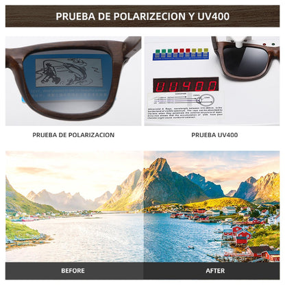 Óculos De Sol GM De Madeira De Bambu Natural Feitos À Mão Polarizados Lentes Com Revestimento Espelhado Com Caixa De Presente