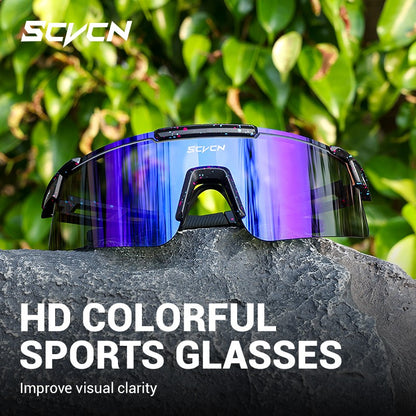 SCVCN New Men Bicycle Sunglasses Women Outdoor Cycling Glasses MTB Driving Bike Eyewear Sports Running Hiking UV400 Goggles