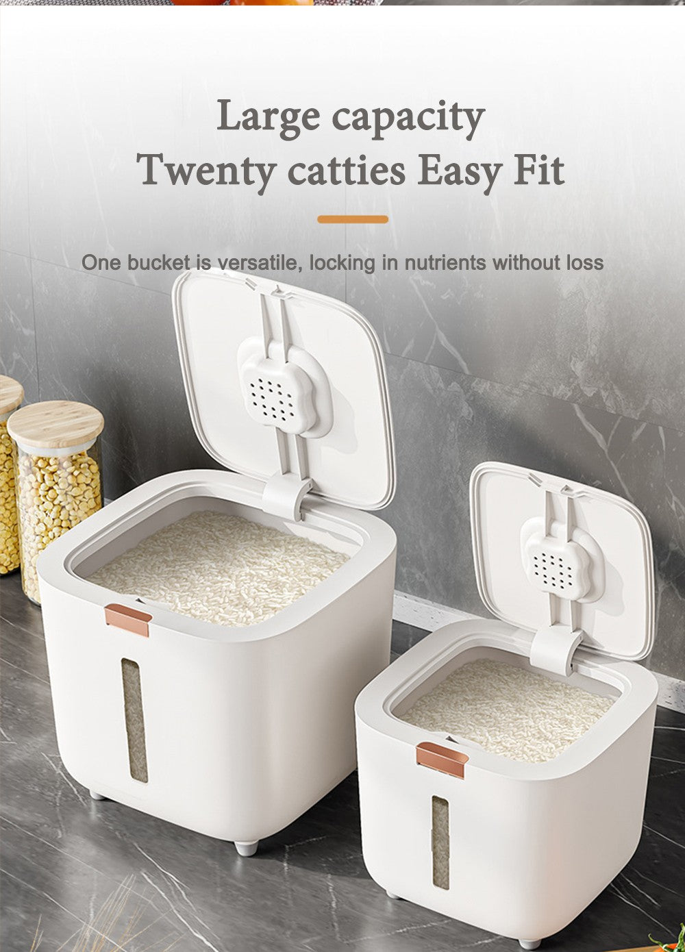 Insect Proof Moisture Proof Rice Box Grain Sealed Jar Kitchen Container 5/10KG Storage Kitchen Container Storage Box with Lid