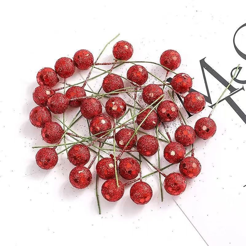 30/50Pcs Mini Artificial Berry Christmas Decor Xmas Tree Ornaments for Home Decor Navidad New Year DIY Garland Gift Accessories