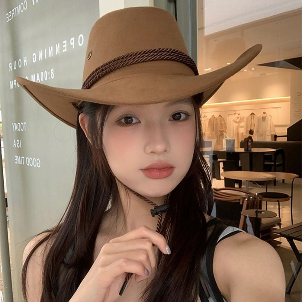 Cool Wide Brim Western Cowboy Hat Knight Hat Beach Cap Summer Sun Hat Sun Protection Cap Cycling Cap Sunscreen Cap Summer