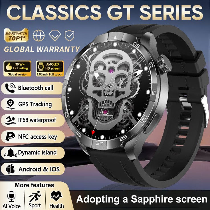 2026 Smartwatch com Display AMOLED Sempre Ativo, NFC, Chamada Bluetooth, Trajetória GPS, Impermeável, Saúde e Esporte, para Homens, Compatível com Android e iOS