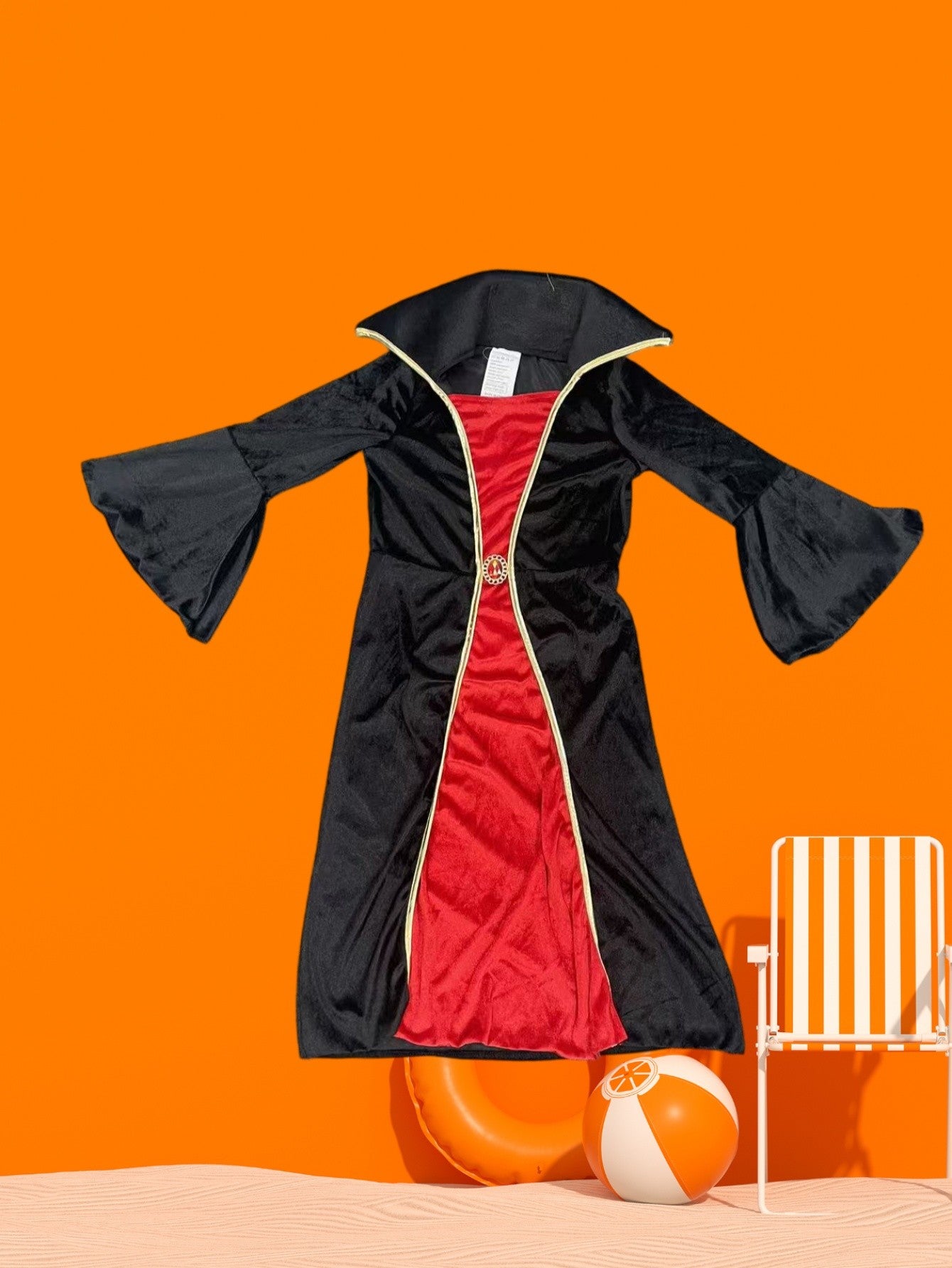 Halloween Kids Vampire Queen Cosplay Long Robe Girls Party Fancy Dress Costume