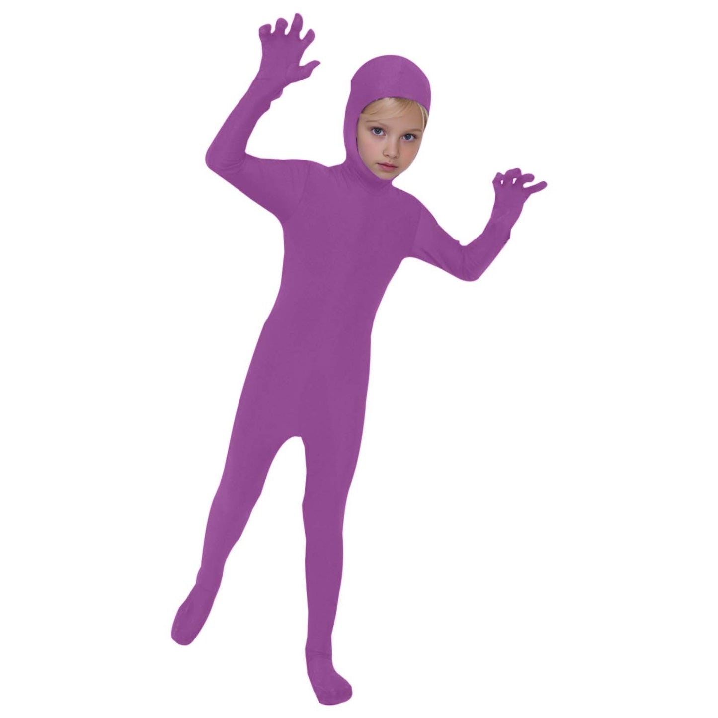 Kids Invisibility Jumpsuits Role Play Tights Full Body Suit Solid One-Piece Jumpsuit Halloween Costume Funny Romper Performance