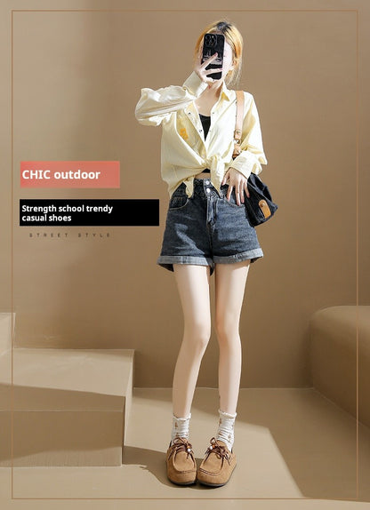 Fashion Brand Shoes Woman 2025 Autumn New Vintage Suede Loafers Pumps Women's Casual Flats Shoes British Style Flat Single Shoes