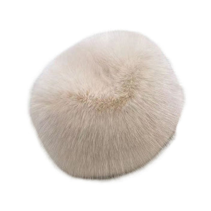 New Fluffy Fur Women's Winter Hat Winter Snow Ski Cap Female Faux Fur Thick Warm Windproof Hat Russian Hat Mink Fisherman's Hat